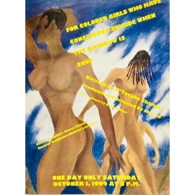 18” x 24” restored poster from 1994 show at the Apollo Theater on Oct. 1, 1994 for the Black play ‘For Colored Girls who...