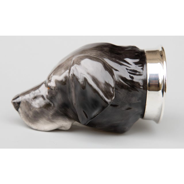 English Staffordshire Great Dane Dog Equestrian Stirrup Cup For Sale - Image 4 of 9