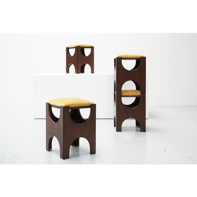 These rare stools were designed by Belgian architect Charles Vandenhove for the Lucien Brull University Residence in...