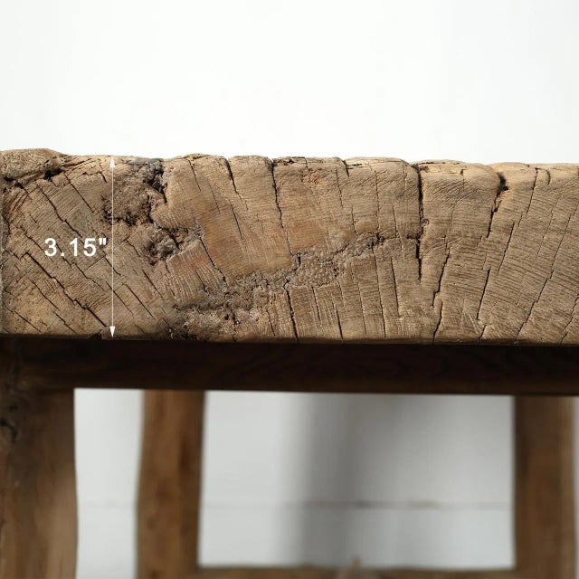 Mid 20th Century Rustic Sorrento Dining Table – Weathered Door Top With Live Edge Base, 87″ Long For Sale In Los Angeles - Image 6 of 10