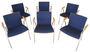 Thonet Chrome & Bent Wood Chairs - Set of 6