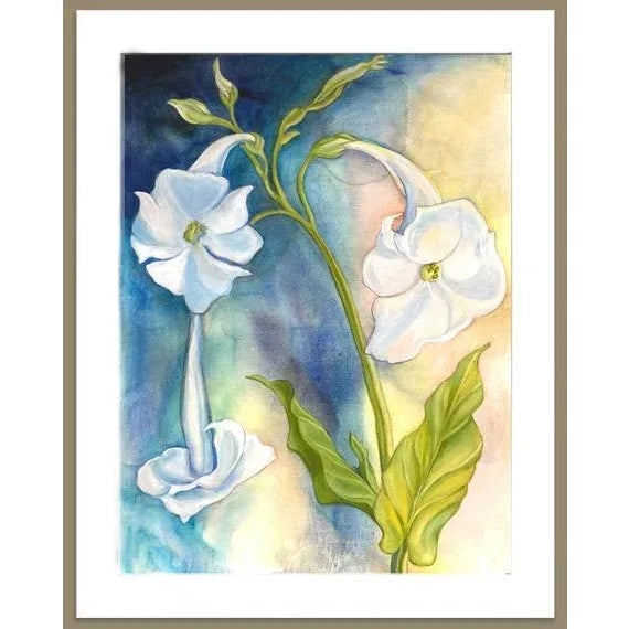 Floral Original Painting, "Nicotiana I" Contemporary Expressionist Style Botanical Oil Painting For Sale In Seattle - Image 6 of 7