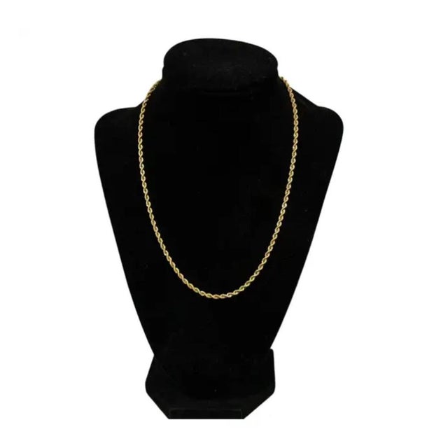 Gold 14k Yellow Gold Twisted Rope Chain Necklace, 18 Inches For Sale - Image 8 of 8