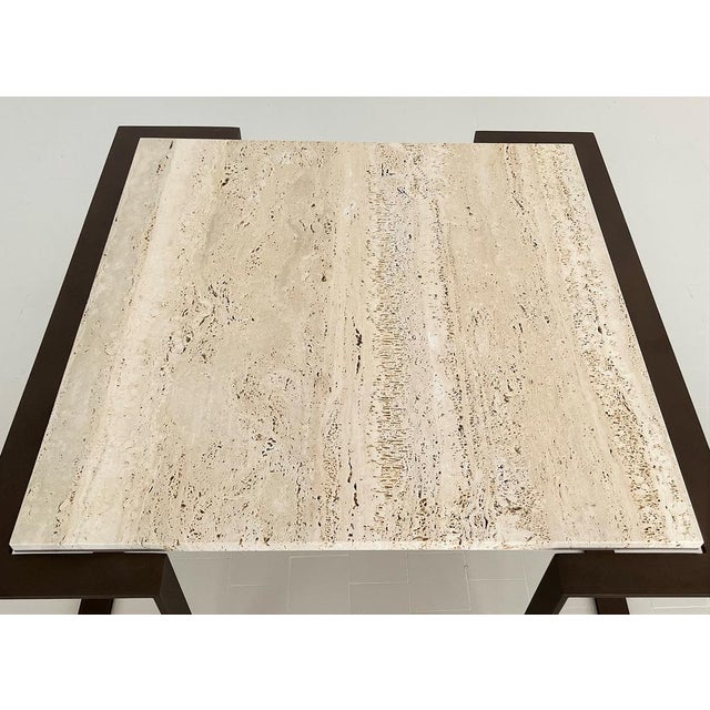 Gorgeous mid-century coffee or sofa table Made in Italy in the 1970s. The table has a handmade wrought iron base that was...