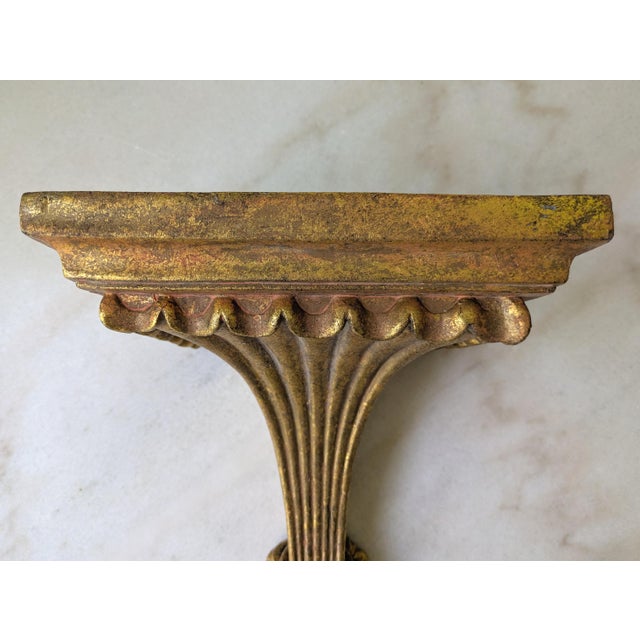 French Provincial Vintage French Provincial Gilt Wall Shelf Sconce For Sale - Image 3 of 7