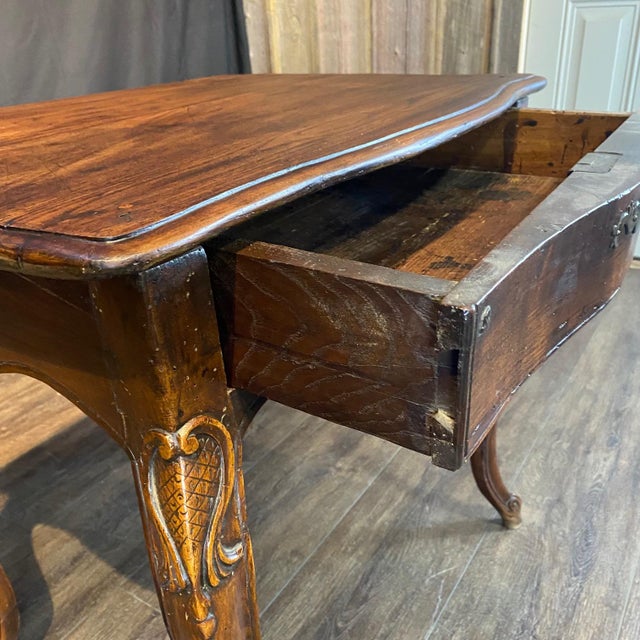 French Early Carved Louis XV Walnut Side Table For Sale In Portland, ME - Image 6 of 10