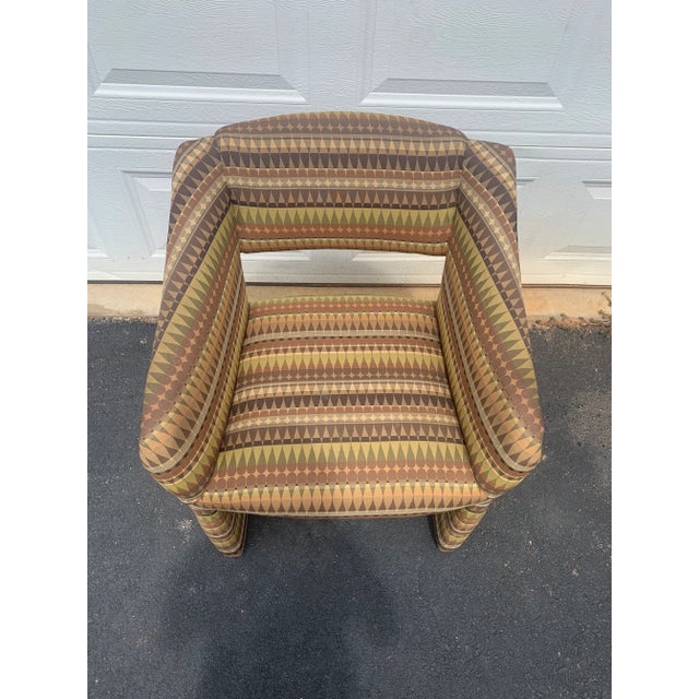 Textile Set of 4 Postmodern Cantilever Upholstered Club Chairs, 1980s Modernist Style For Sale - Image 7 of 10