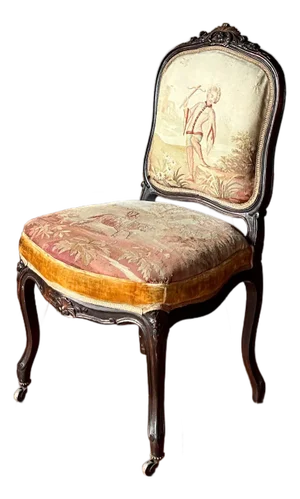 19th Century Louis XV Style Side Chair With Tapestry Upholstery