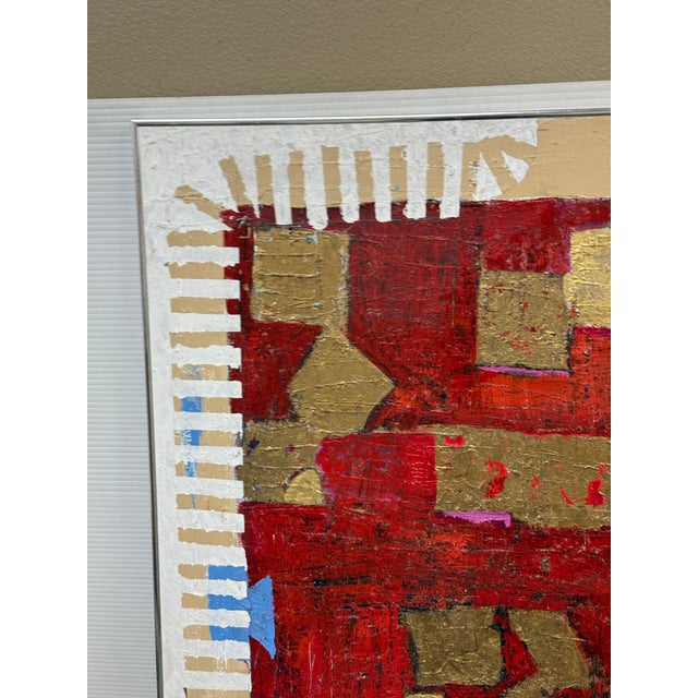Paint Mixed Media Metallic Abstract Original Artwork, Signed For Sale - Image 7 of 12