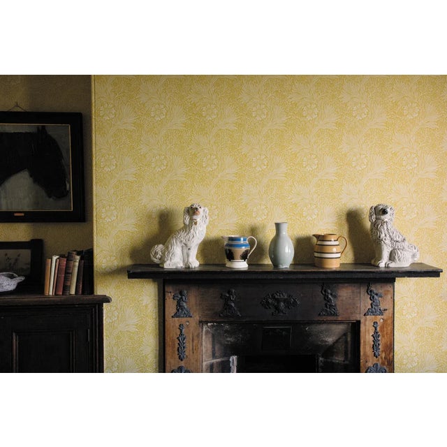 English Morris & Co Marigold Wallpaper in Sap Green - a Sample For Sale - Image 3 of 3