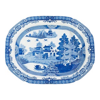 Early 19th Century English Spode Meat Platter With Well For Sale