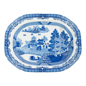 Early 19th Century English Spode Meat Platter With Well
