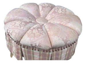 Large Oval Tufted Ottoman Custom Made