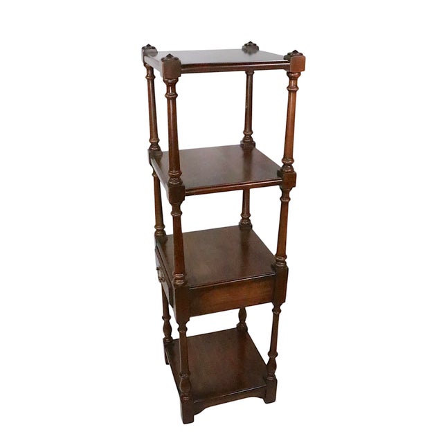 Brown Vintage Colonial Revival Limited Edition Four Tier Shelved Stand by Pennsylvania House For Sale - Image 8 of 12