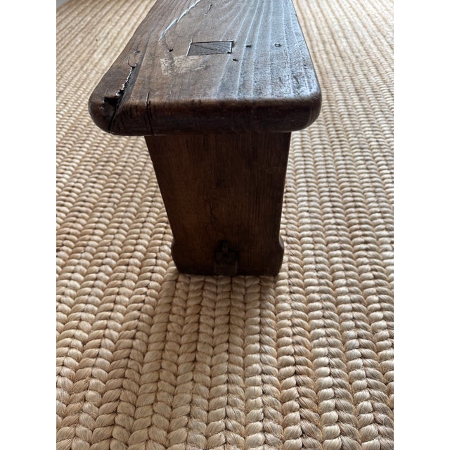 Brown Early 20th Century Rustic Wooden Bench, France For Sale - Image 8 of 13