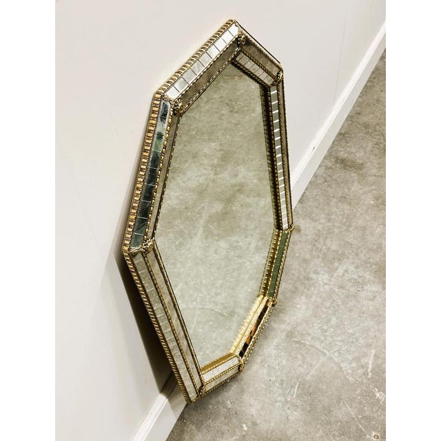 Vintage Spanish Neoclassical Hollywood Regency Wall Mirror, Spain, 1980s For Sale - Image 5 of 11