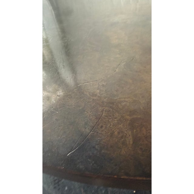 1970s Mastercraft Burlwood Expandable Dining Table — No Leaves Included For Sale - Image 10 of 15