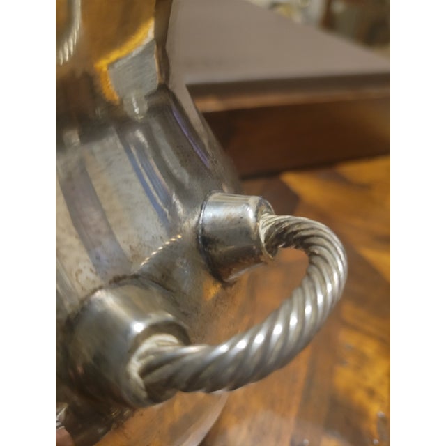 Collectible Mbahr Silver Plated Pot With Rope Handles For Sale - Image 4 of 10