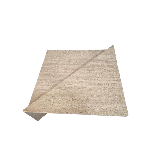 Mid 20th Century Postmodern Travertine Asymmetrical Sculptural Coffee Table For Sale - Image 4 of 7