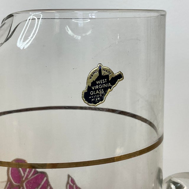 1960s Vintage Hollywood Regency Tom Collins Pitcher Set, West Virginia