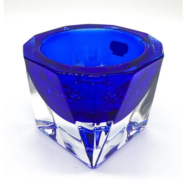 1970's French Cobalt Blue Crystal Bowl/ Trinket Dish by J. G. Durand – Mid-Century Modern / Hollywood Regency For Sale - Image 10 of 10