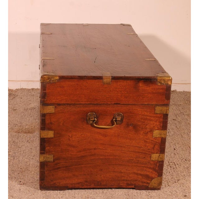 Wood 19th Century Camphor Wood Marine Chest with Double Locks For Sale - Image 7 of 15