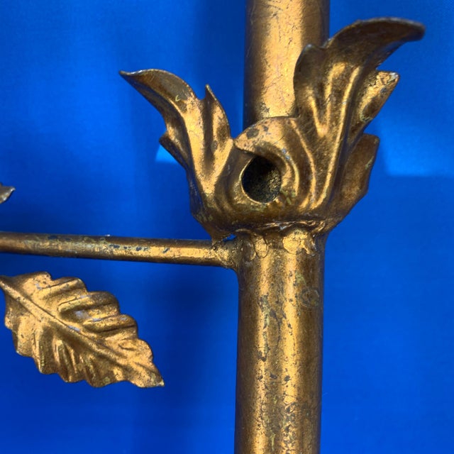 Pair of Gilded Metal Spiral Staircase Wall-Mounted Shelves - 1970's For Sale - Image 10 of 12