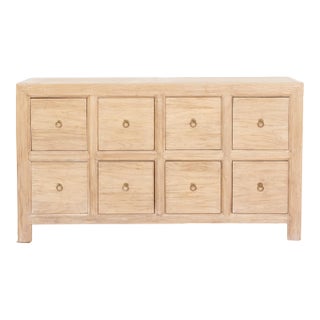 Contemporary Bleached Wood 8-Drawer Dresser For Sale