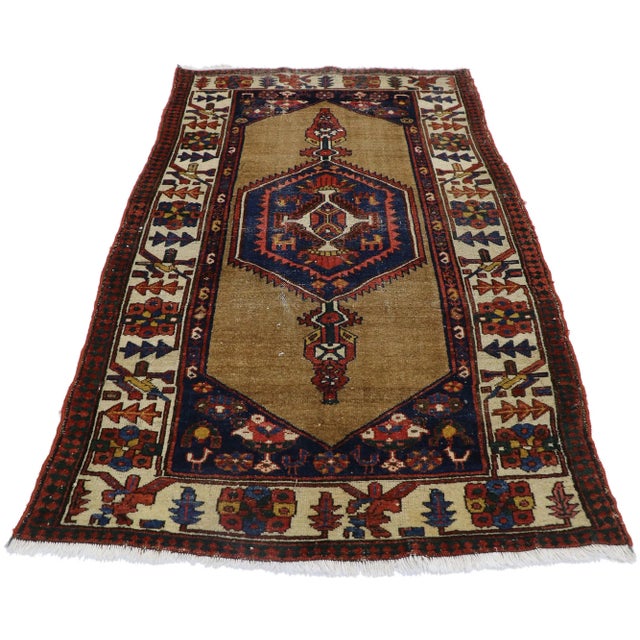 Mid-Century Modern Antique Persian Malayer Rug - 03'07 X 05'11 For Sale - Image 3 of 9