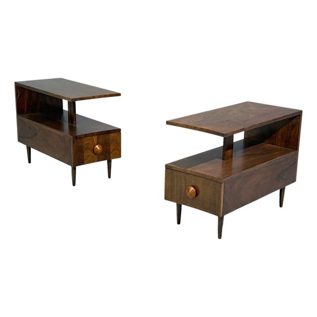 Gilbert Rohde, Rare Paldao End Tables, Walnut, Usa, 1940s For Sale