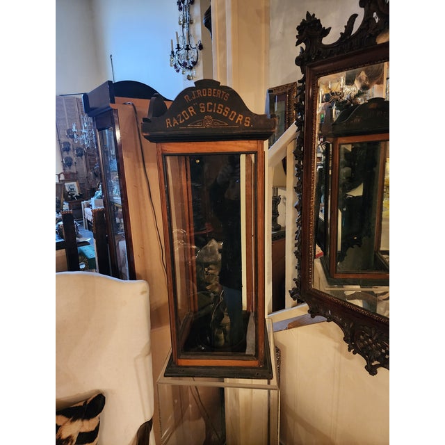 Wood Antique Razor Display Case For Sale - Image 7 of 11