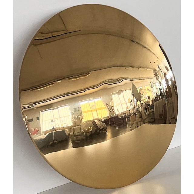 Metal Large Flush Mount Light in Polished Brass by Florian Schulz, 1970s For Sale - Image 7 of 14