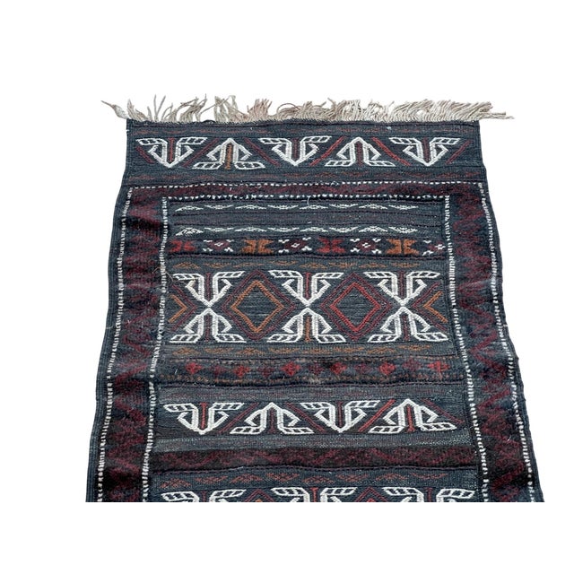 Tribal Vintage Afghan Tribal Soumak Wool Rug 2'1" X 5'6" For Sale - Image 3 of 5