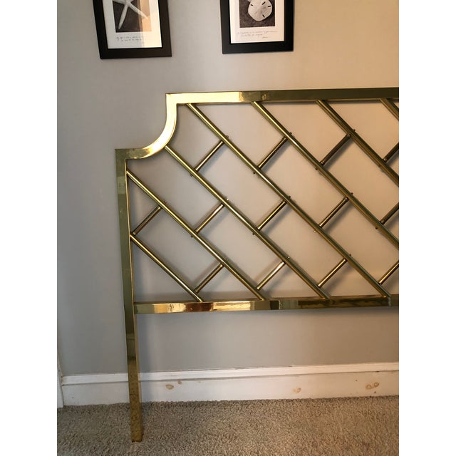 1970s Chippendale KingSize Brass Bed Headboard Chairish