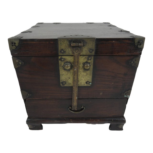 19th Century Korean Wood Wedding Box For Sale