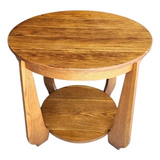 Art Deco Oak Side Table, 1930s For Sale