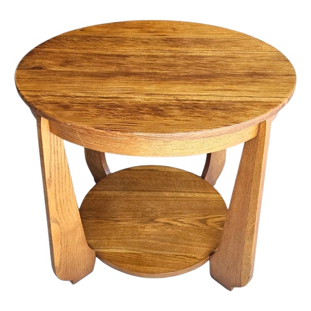 Art Deco Oak Side Table, 1930s For Sale