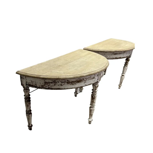Italian Painted Console Tables 19th C - a Pair For Sale - Image 4 of 9