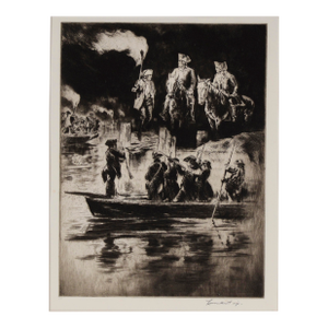"The Retreat From Long Island" - 1932 Etching on Paper by Levon West