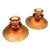 Vintage 1930s Fostoria Amber Glass and Gold Candle Holders- Set of 2 For Sale