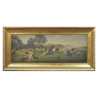 Country Landscape, French School, Italian Oil on Canvas Painting For Sale