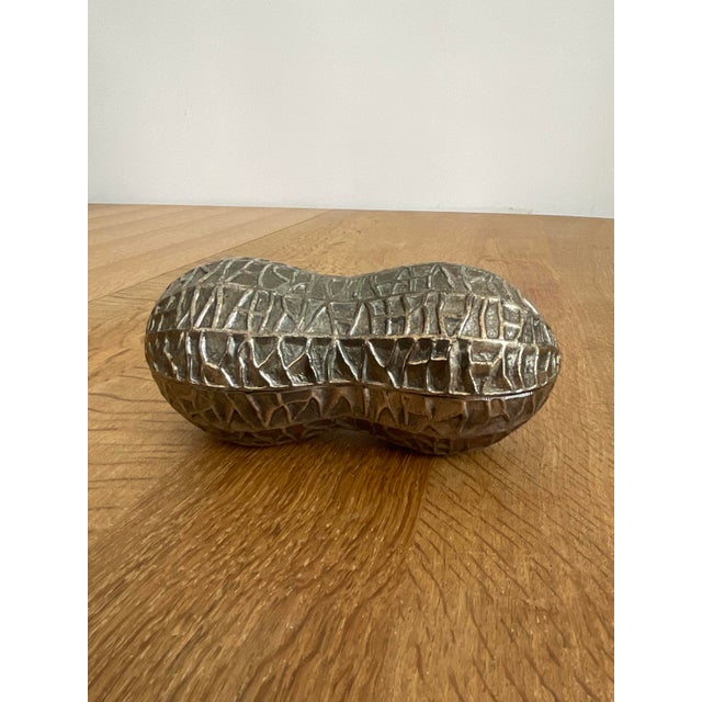 Vintage Silver Plated Peanut Shaped Trinket Box For Sale In Raleigh - Image 6 of 12