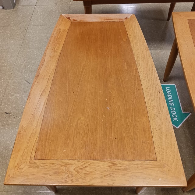 Complete your mid-century living space with this rare, single-owner 3-piece living room table set from the iconic...