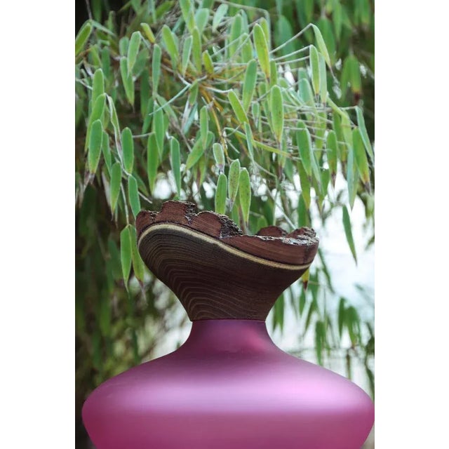 Contemporary Bloom Stacking Satin Pink Vase by Pia Wüstenberg For Sale - Image 3 of 4