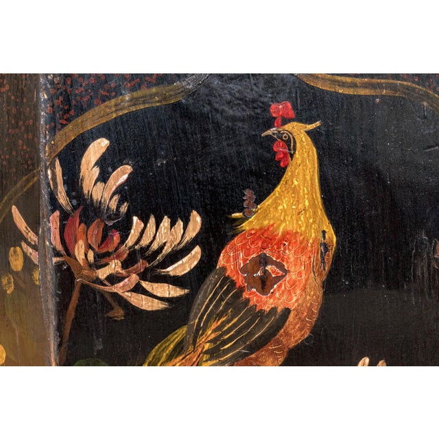 Chinoiserie Antique Octagonal Chinoiserie Lacquered Rice Barrel For Sale - Image 3 of 12