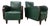 Art Deco Club Chairs in Walnut and Green Eco-Leather, 1940, Set of 2 For Sale