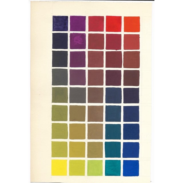 1960s painting paper of a color chart by an art student. Unsigned. Combined shipping available, please inquire.