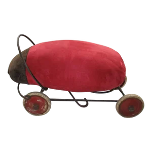 Vintage 1950s Steiff Riding Pull Toy Lady Bug