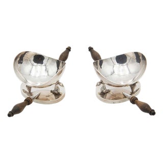 Hammered Silver Salt and Pepper Shakers, Set of 2 For Sale