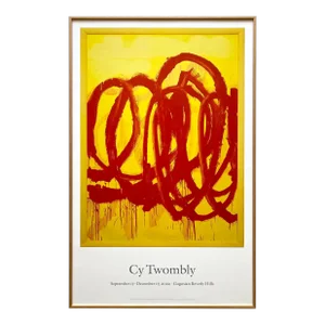Cy Twombly Abstract Expressionist Lithograph Print Framed Modernist Exhibition Poster " Untitled " 2007
